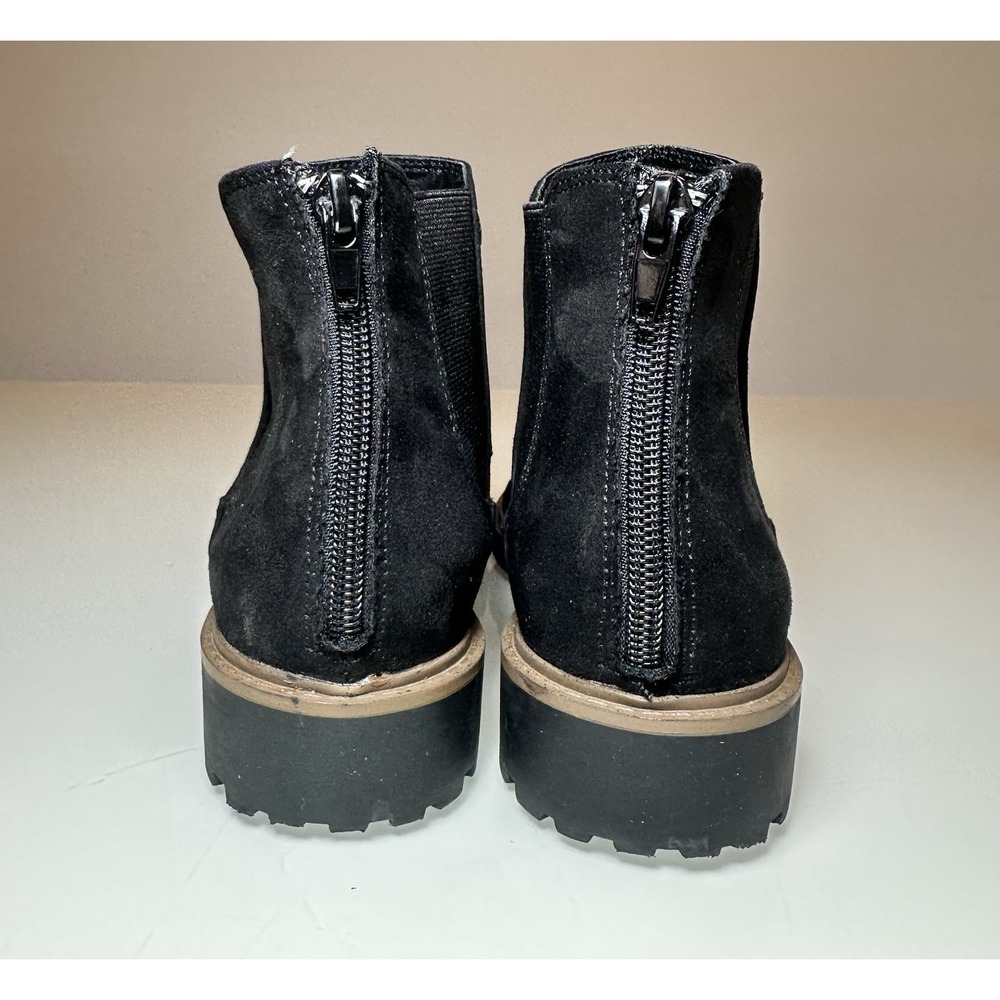 Kensie Ladie's Black Sandor Faux Suede Womens Short Boot Zipper Ankle Bootie 7M - Picture 5 of 11